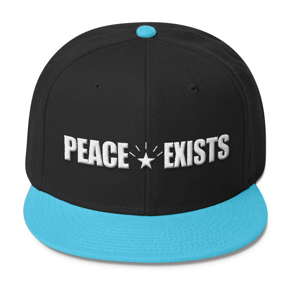 Peace Exists Snapback - Aqua/Black